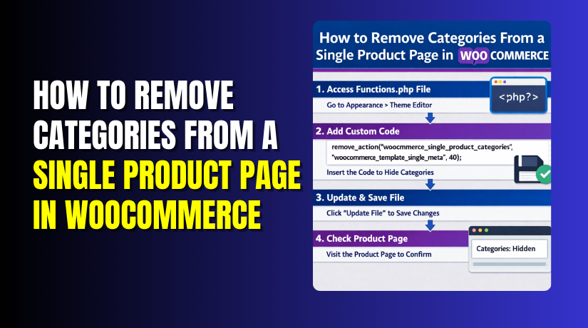 How to Remove Categories From a Single Product Page in WooCommerce?