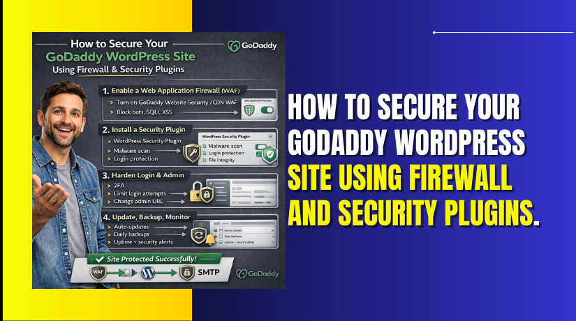 How to secure your Godaddy WordPress site using firewall and security plugins.