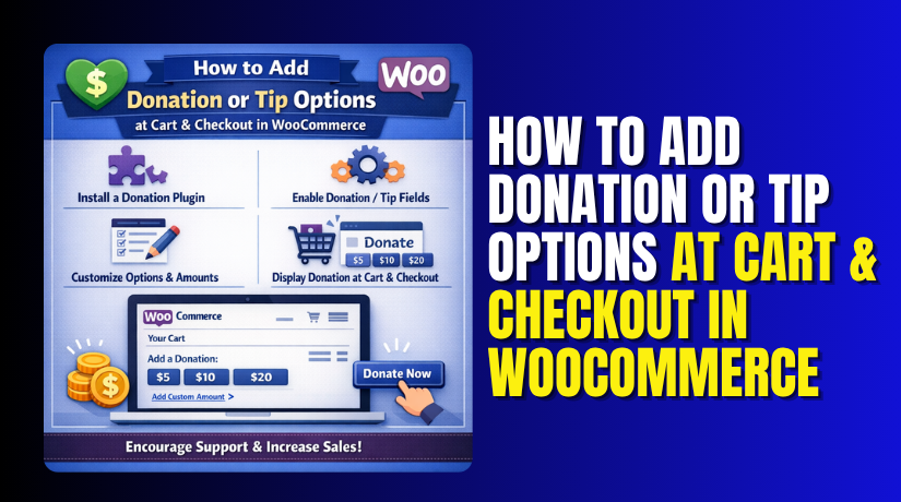 How to Add Donation or Tip Options at Cart & Checkout in WooCommerce (Complete Guide)