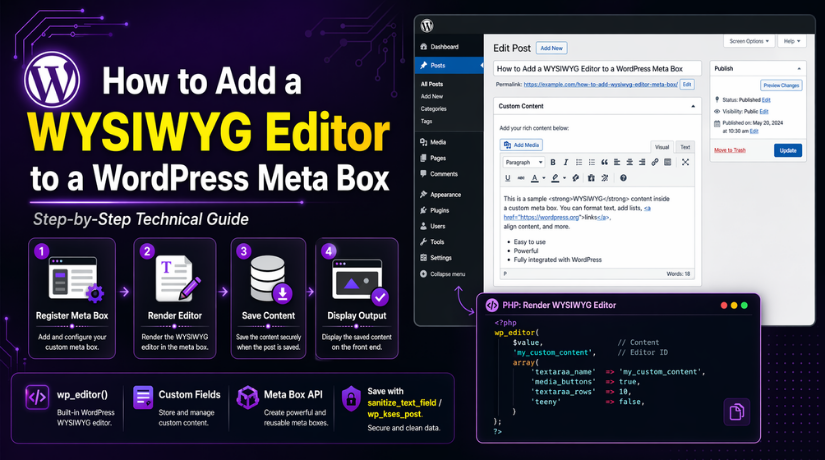 How to Add a WYSIWYG Editor to a WordPress Meta Box: Is It Free and Does WordPress Already Have One?