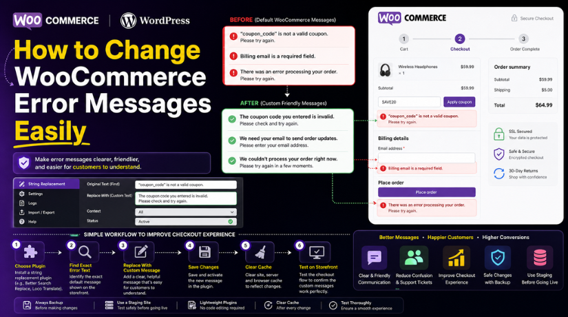 How to Change WooCommerce Error Messages Easily (Step-by-Step Guide)