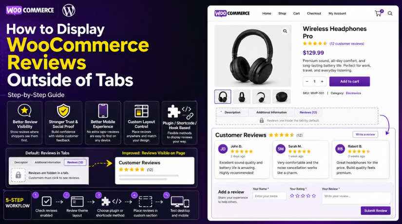 How to Display WooCommerce Reviews Outside of Tabs (Step-by-Step Guide)