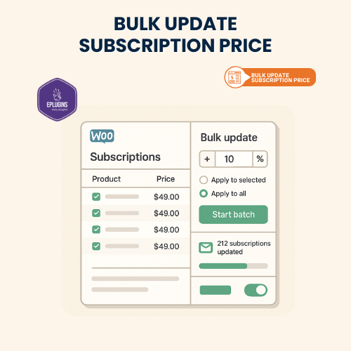 Bulk Update Subscription Price for WooCommerce