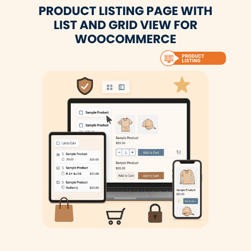 Product Listing Page with List and Grid View for WooCommerce