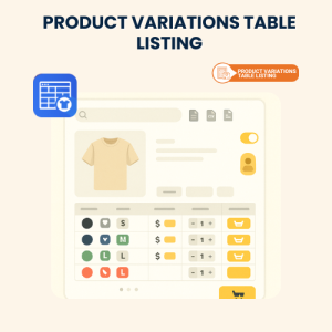 Product Variations Table Listing for WooCommerce