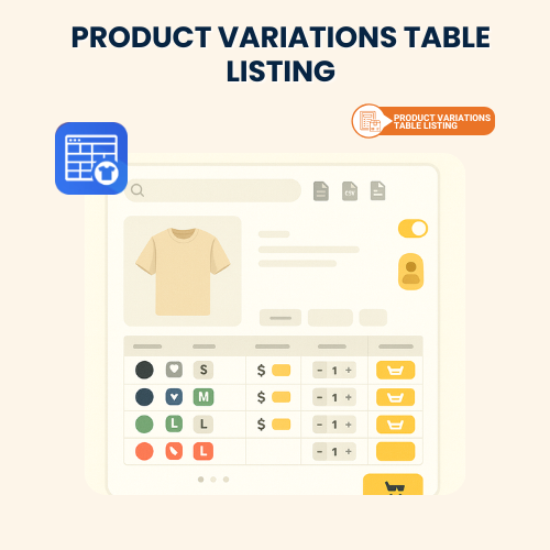 Product Variations Table Listing for WooCommerce