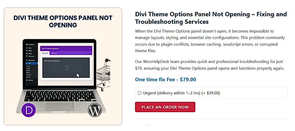 Divi Theme Options Panel Not Opening