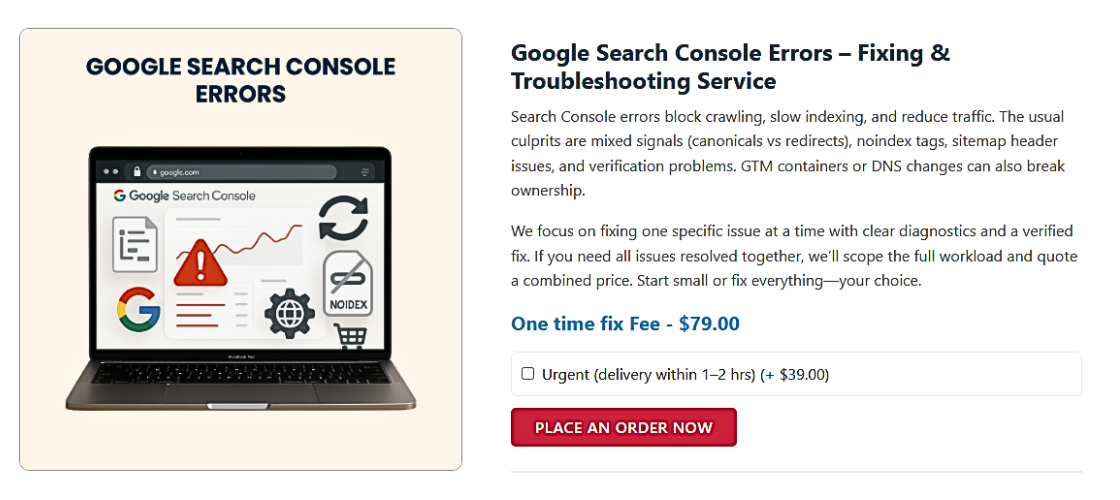 Google Search Console Errors