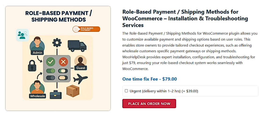 Role-Based Payment / Shipping Methods for WooCommerce